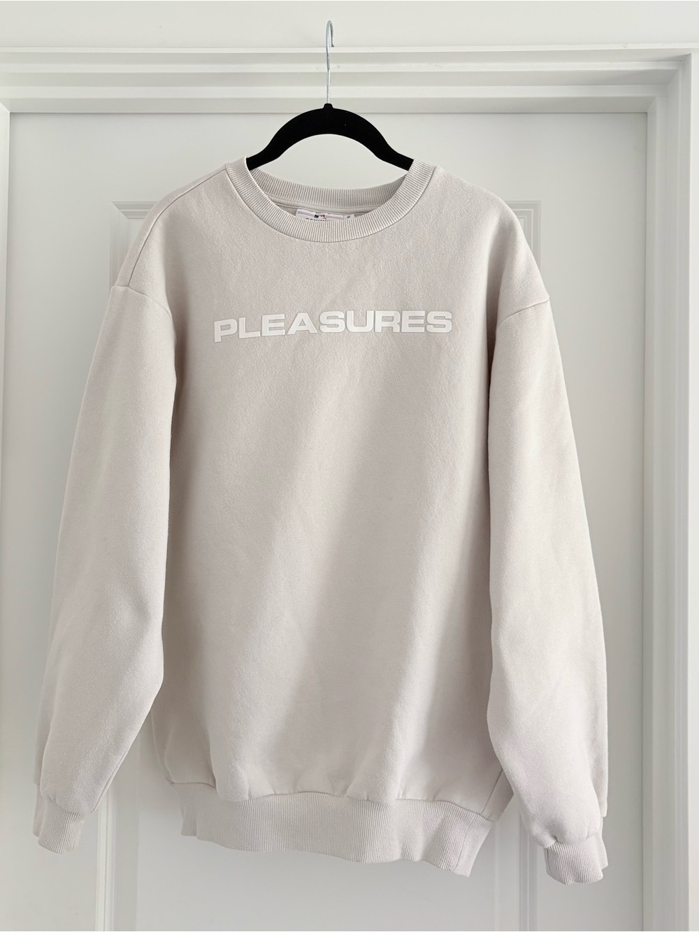 PLEASURES Mens Los Angeles Dodgers Cream Ballpark Pullover Sweatshirt MLB Medium